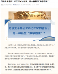 律师肖飒：美国罚没太子集团陈志150亿BTC的背后，是一种新型“数字霸凌”